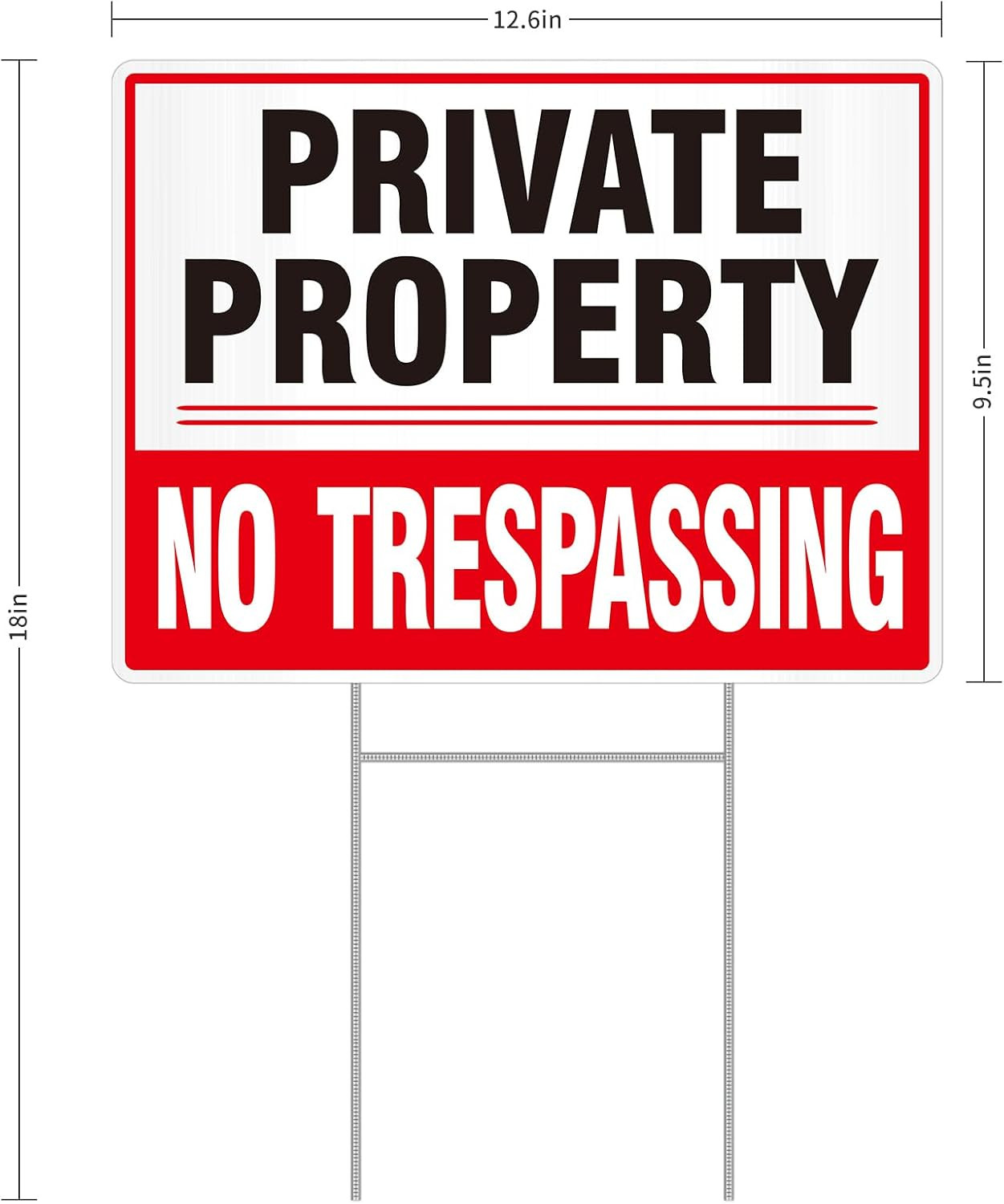 2 Pack Private Property No Trespassing Signs, 12.6” X 9.5” Corrugated Plastic