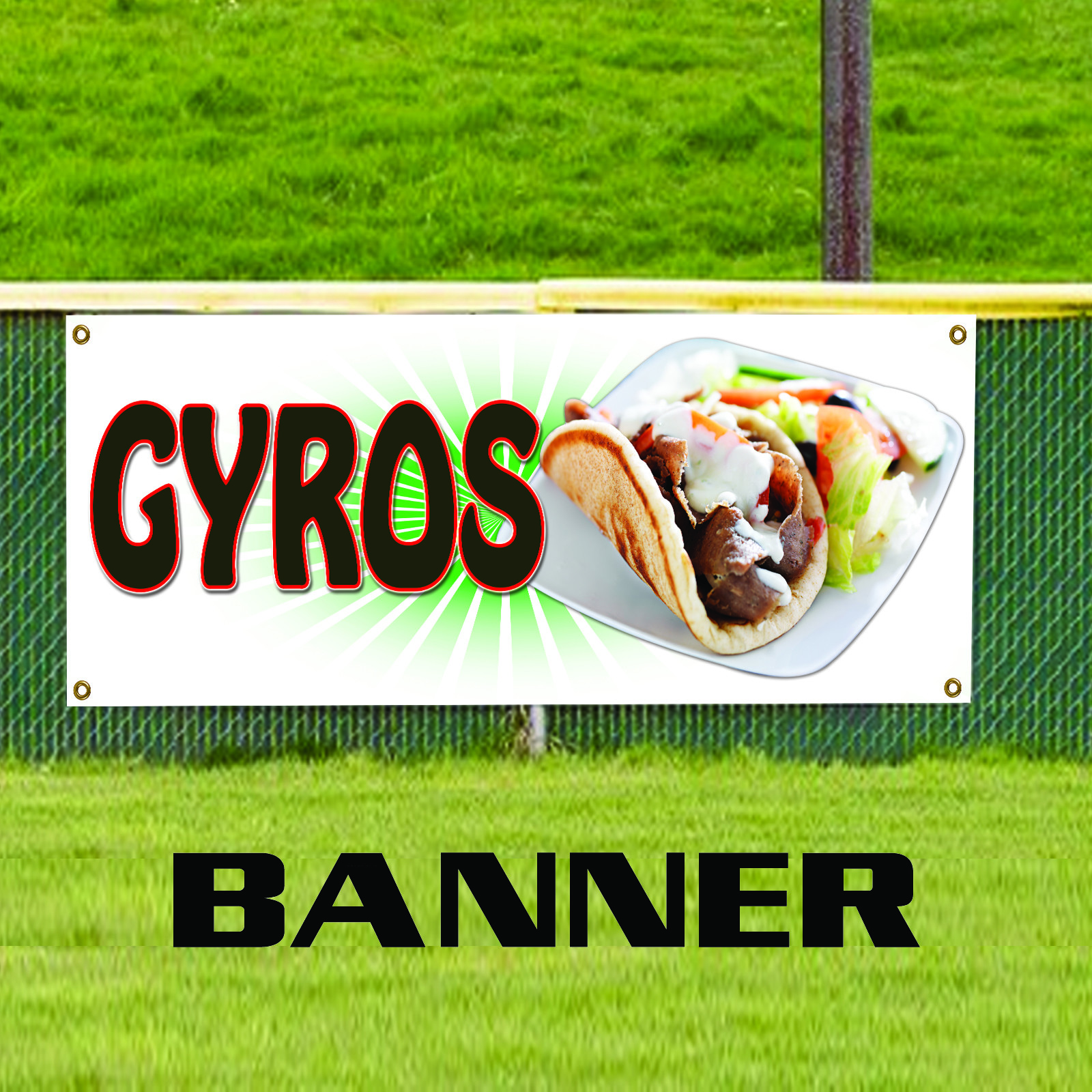 Gyros Food Fair Restaurant Cafes Market Retail Advertising Vinyl Banner Sign