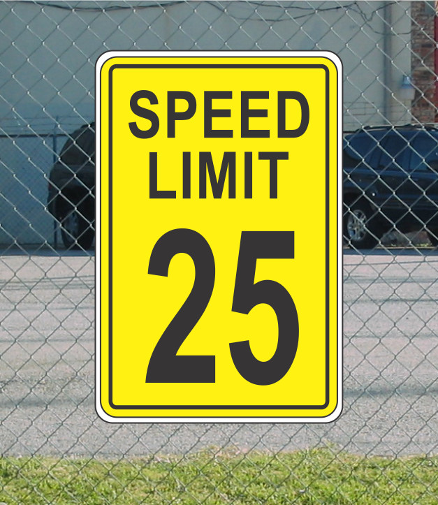 Yellow Speed Limit 25 Metal Sign for Street Road Highway Parking Lot 12″x18″ mph