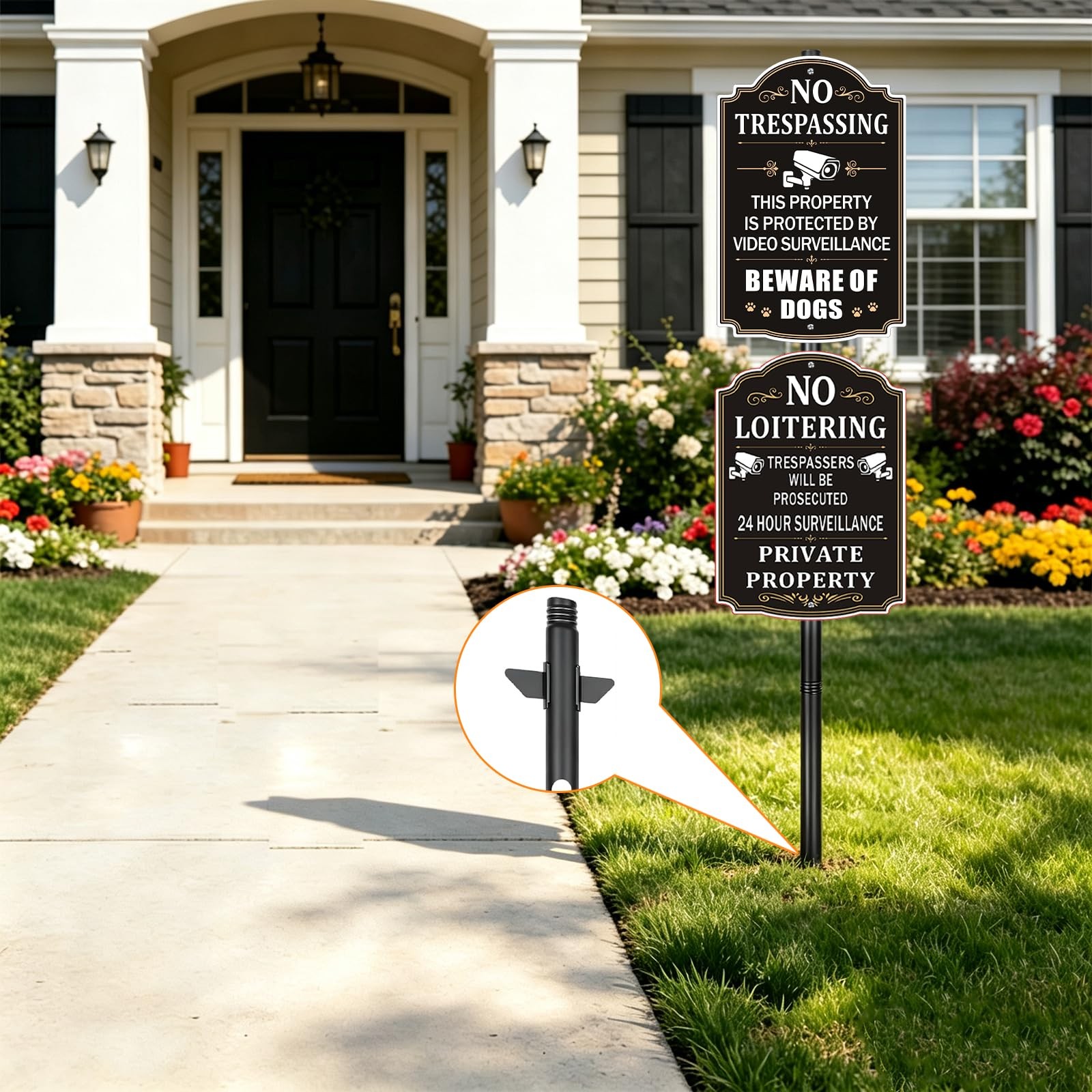 6.7FT Heavy Duty Metal Sign Post Pole – 80.4″ Yard Sign Stakes, Rust-Resistan…