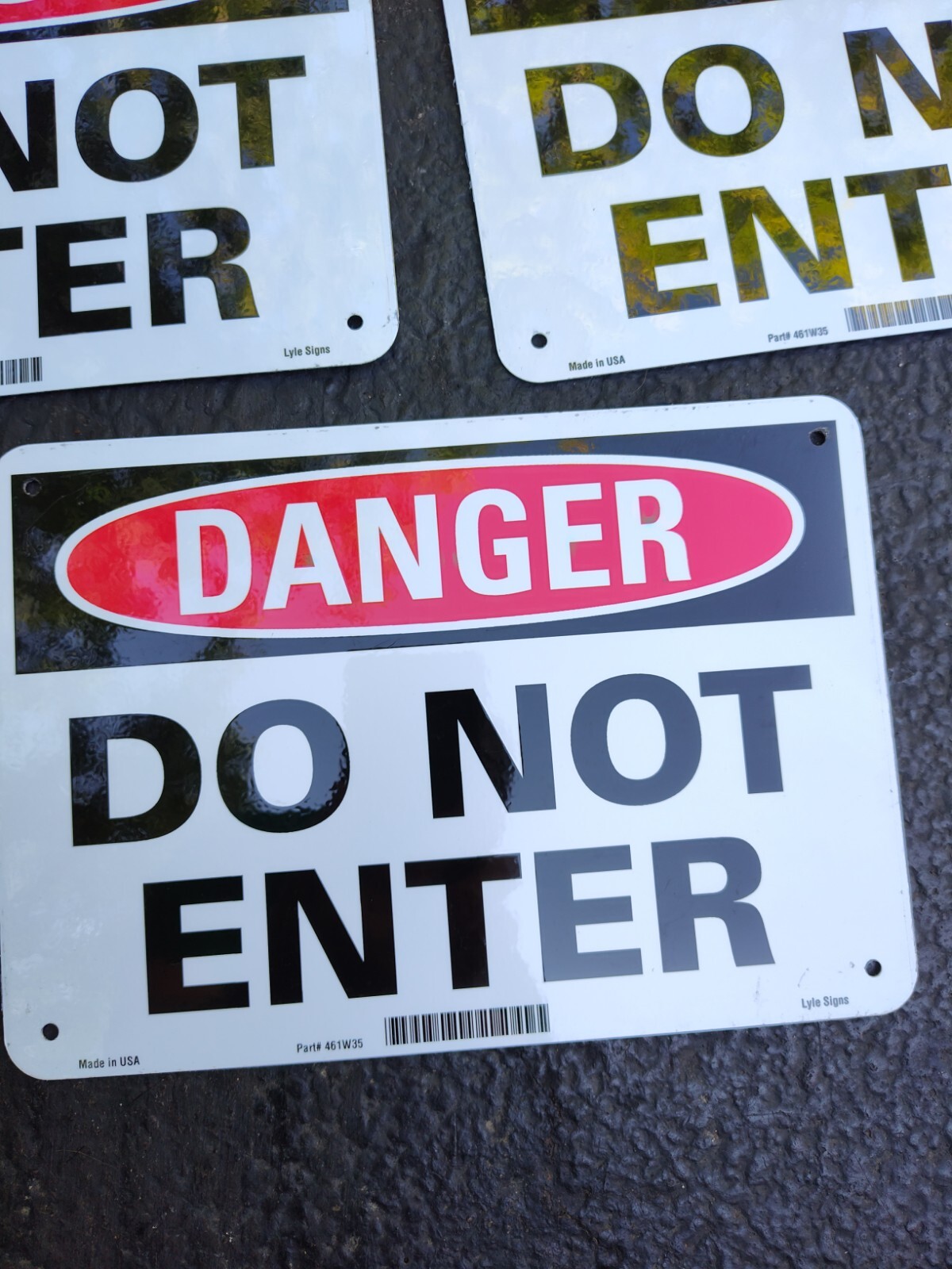 LYLE U1-1032-NA_10x7 Danger Sign,7 in x 10 in,Aluminum