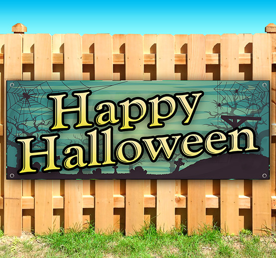 HAPPY HALLOWEEN Advertising Vinyl Banner Flag Sign Many Sizes USA