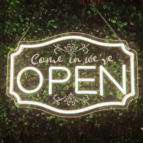 Neon Open Signs for Business， LED Adjustable Brightness Light Up Sign for Bar Sl