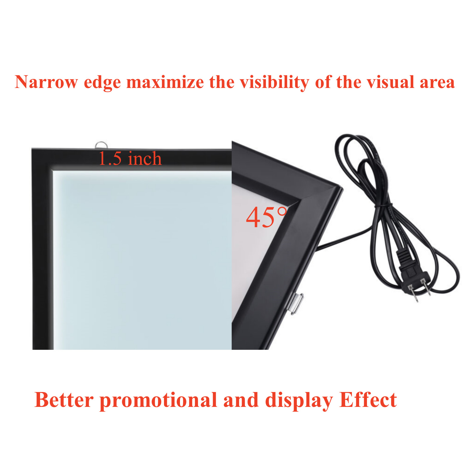 2PCS 24×36 Inch LED Backlit Movie Poster Art Picture Frame Light Box Wall Mount