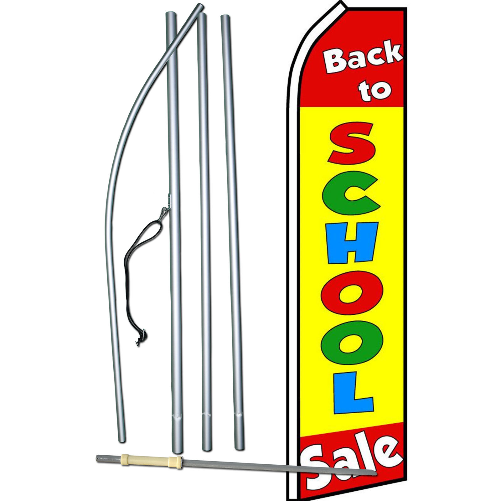 Back To School Sale Flag with Flag Pole and Spike