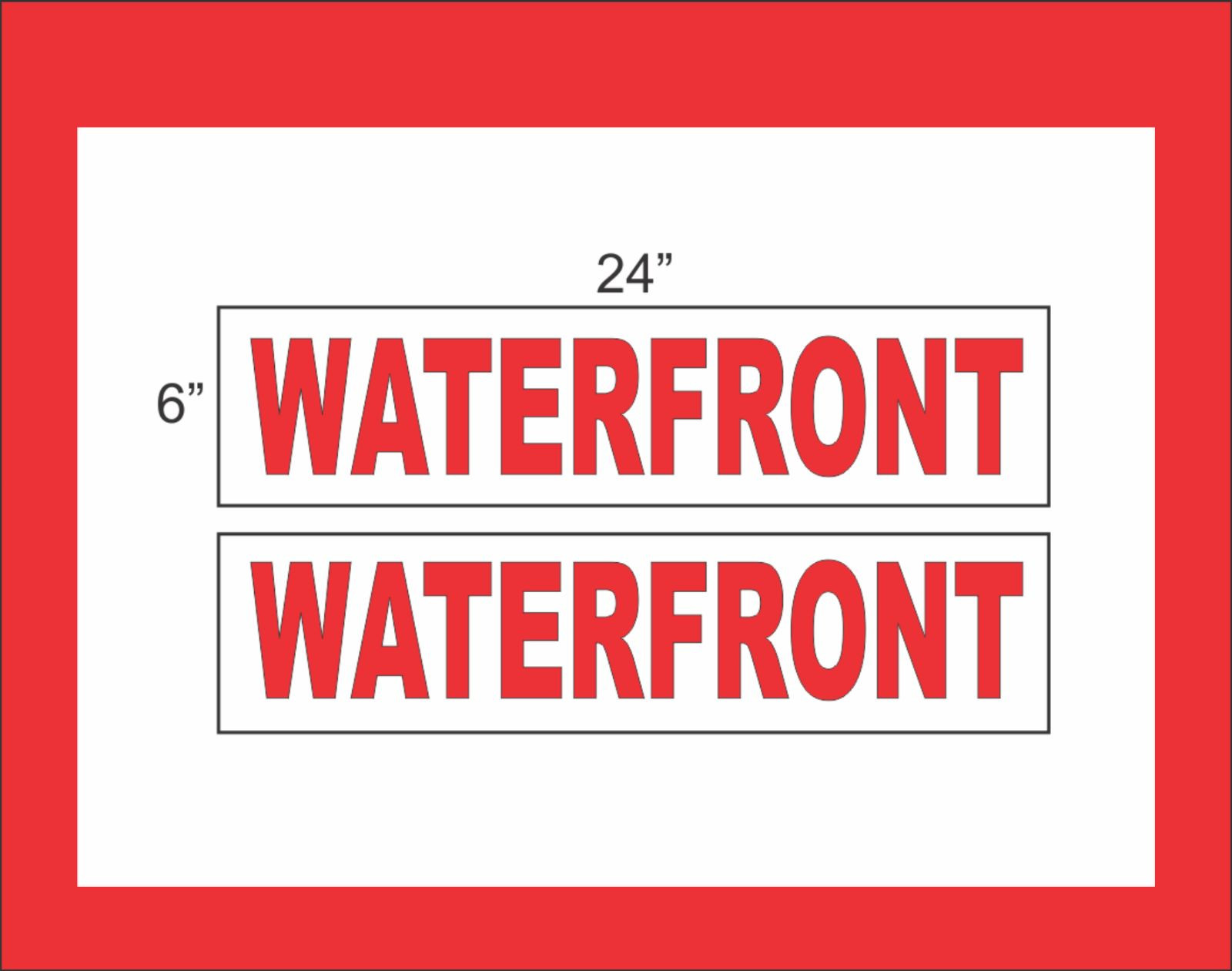 WATERFRONT 6″x24″ REAL ESTATE RIDER SIGNS Buy 1 Get 1 FREE 2 Sided Plastic