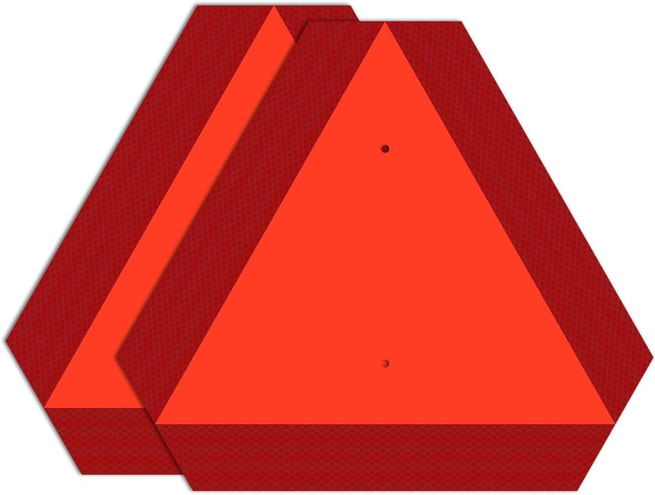 Metal Slow Moving Vehicle Sign, Safety Triangle Sign – 2 Pack – 14 x16 Inches…