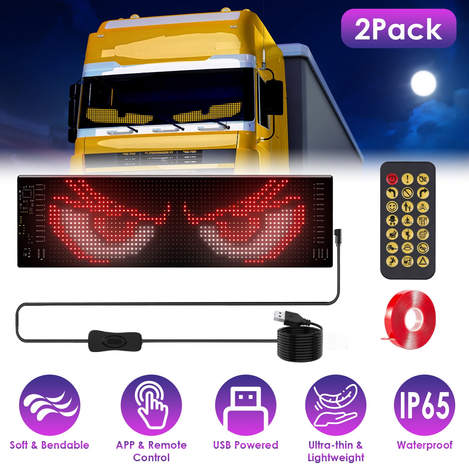 2pcs LED Sign Flashing Light USB Powered Business Signs Business Store Open Lamp
