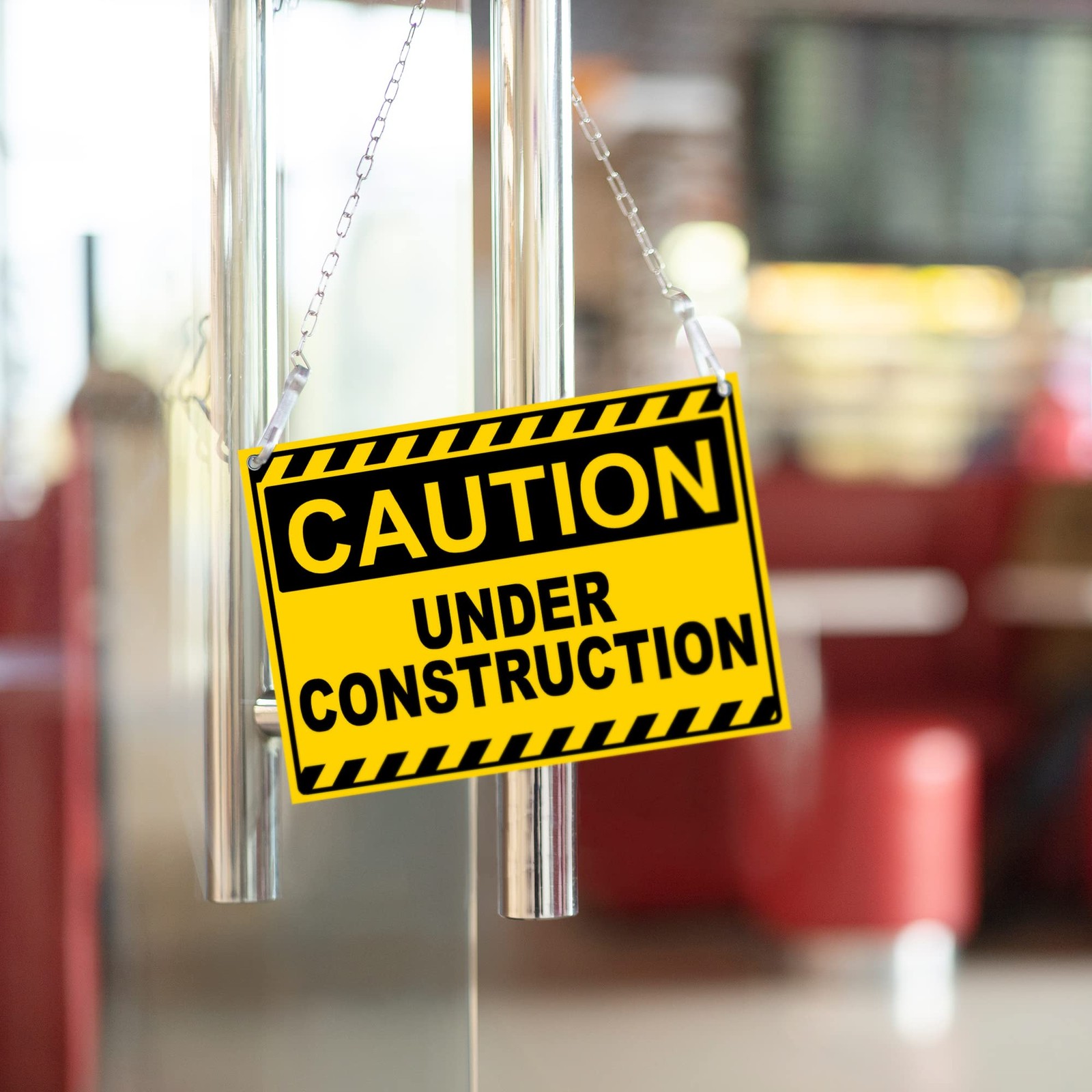 2 PC Under Construction Sign, 8×12 Coroplast Caution Construction Signs for J…