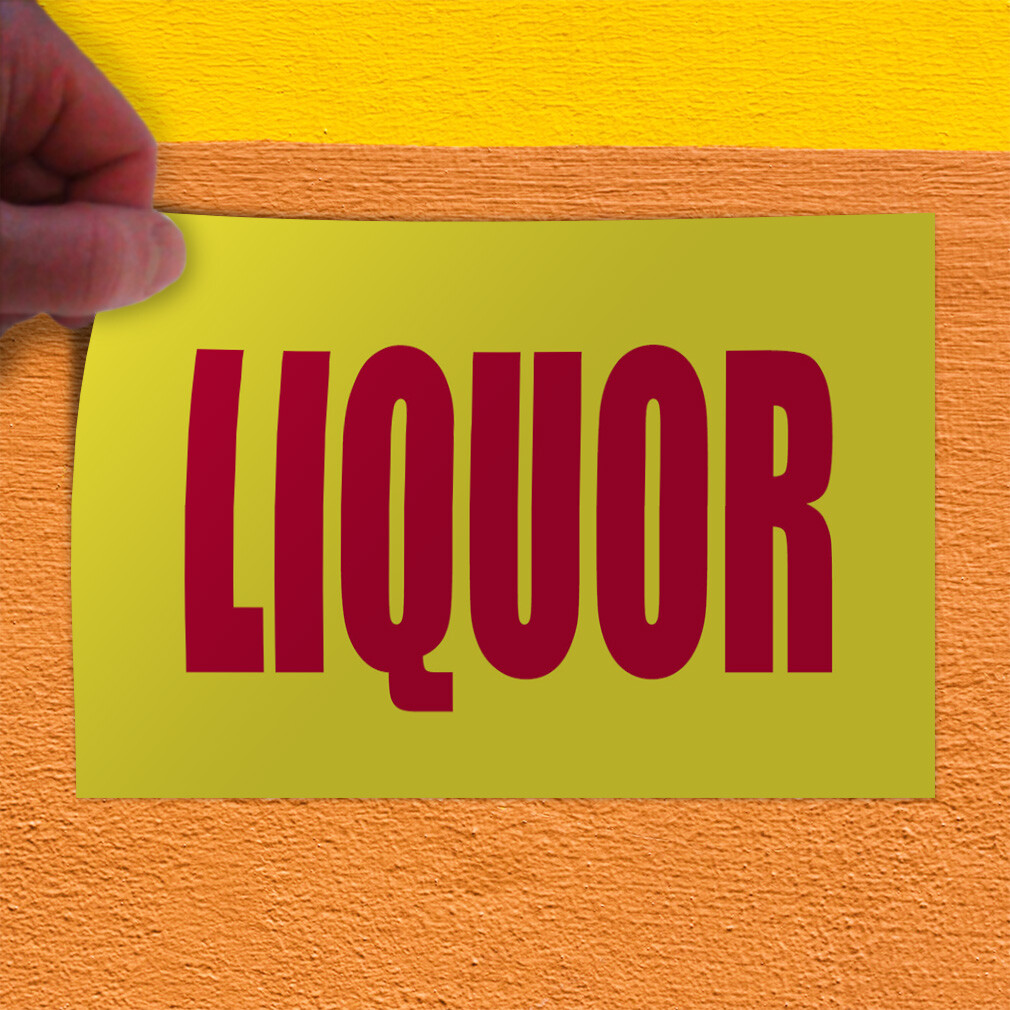 Decal Stickers Liquor Promotion Business Vinyl Store Sign Label Retail