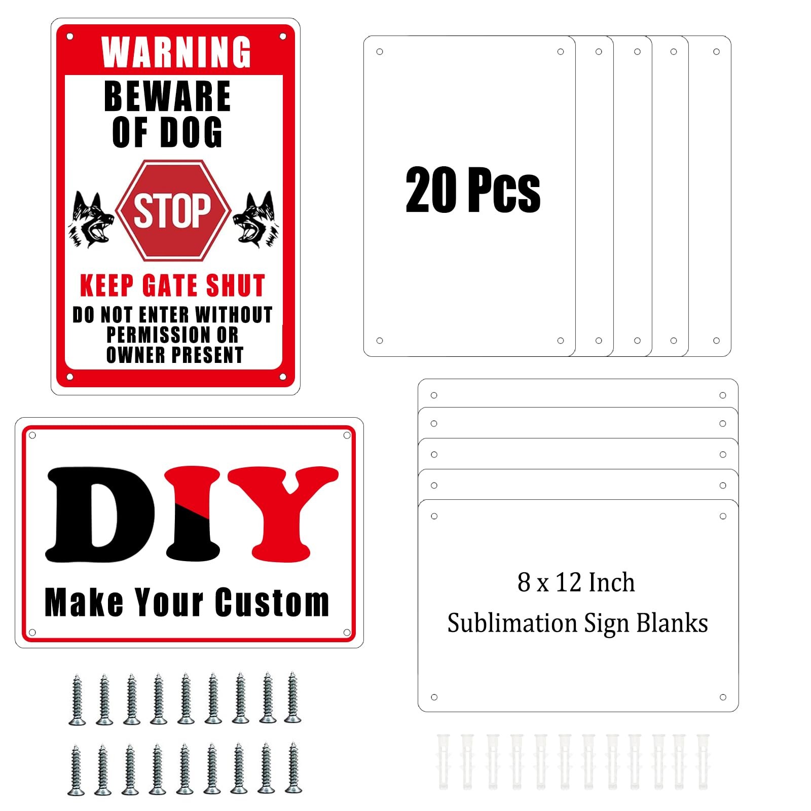 ToBeAce 20 Pcs Sublimation Metal Sign Blanks 8×12 Inch, Aluminum Sublimation Yar