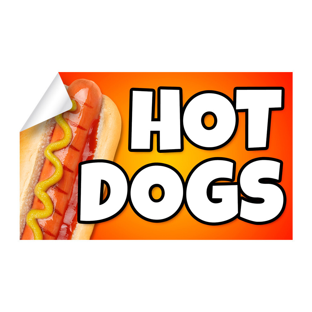 Hot Dogs Food Cart Truck Removable Decal (13×8 inches)
