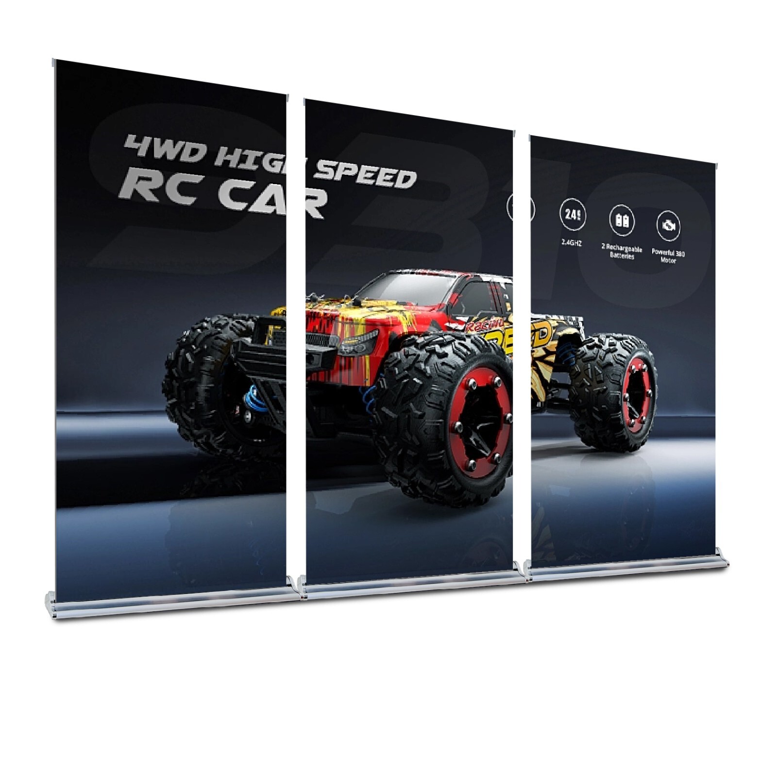 Deluxe Retractable Banner Stand 60″x65″-90″ Adjustable Banner Stand Wide-base