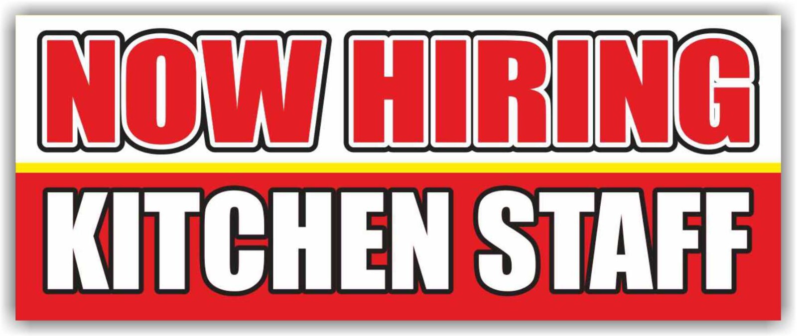 NOW HIRING KITCHEN STAFF Advertising Banner Vinyl Mesh Sign working employee