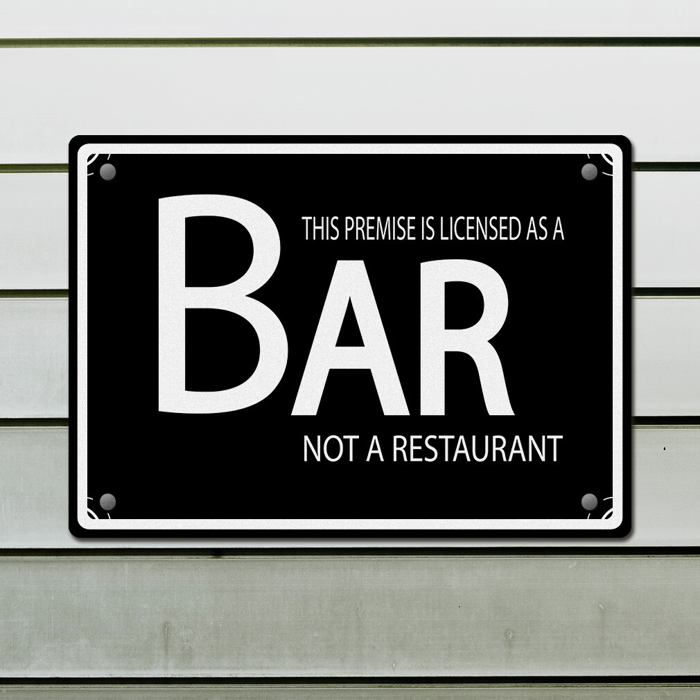 Horizontal Metal Sign Black and White Bar Weatherproof Street Signage