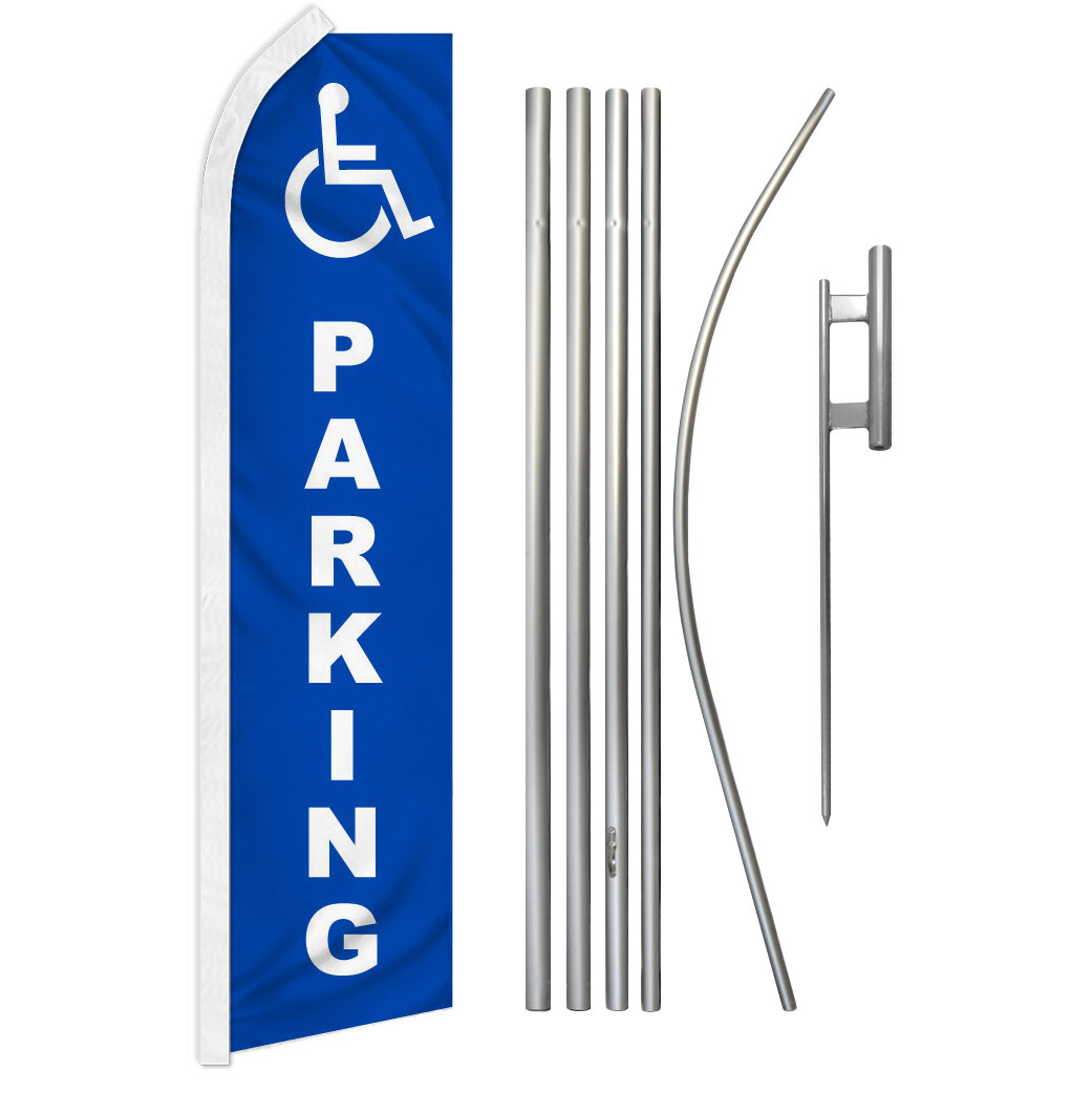 Accessible Parking Advertising Swooper Feather Flutter Flag & Pole Kit Parking