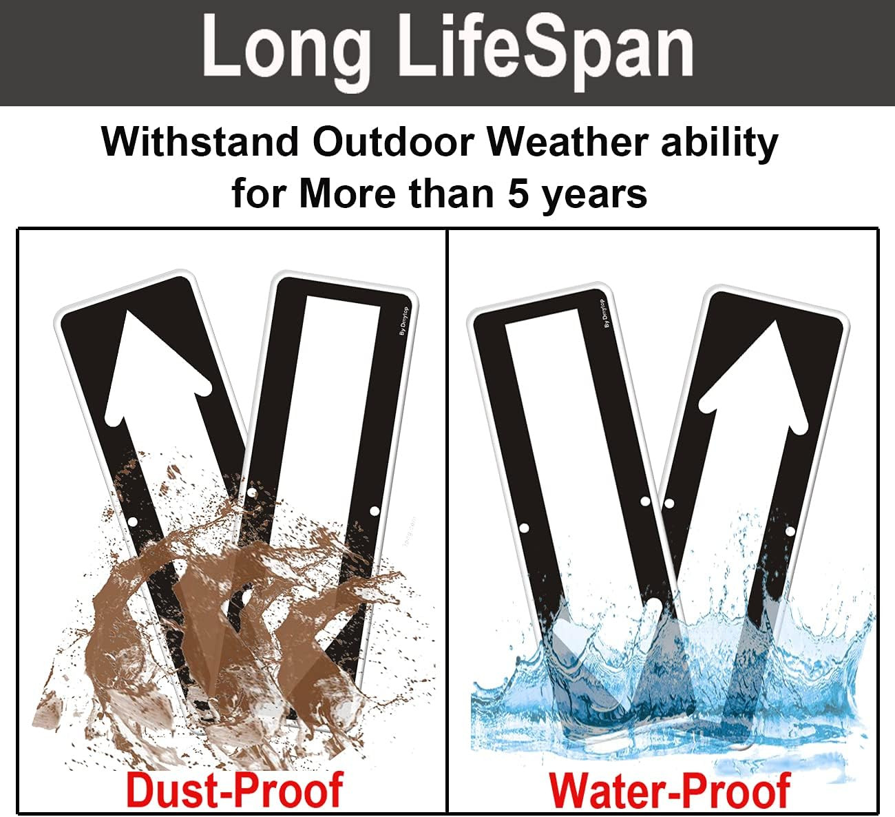 1 Pack Left Right Arrow Signs, Enter Only Reflective Arrow Sign for Outdoor, 18