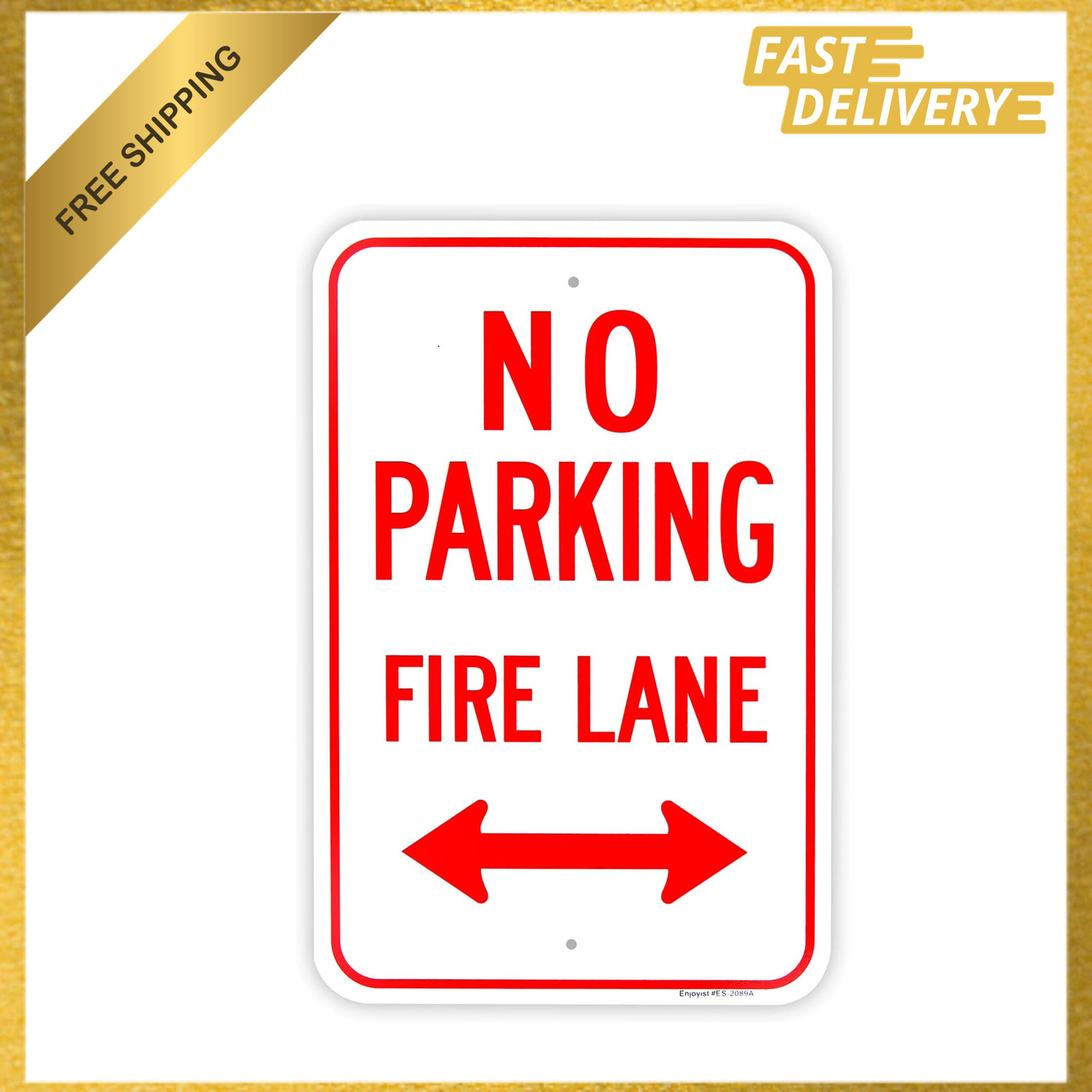 No Parking Fire Lane Sign Aluminum Reflective 18×12 Inch Weatherproof Rust Free
