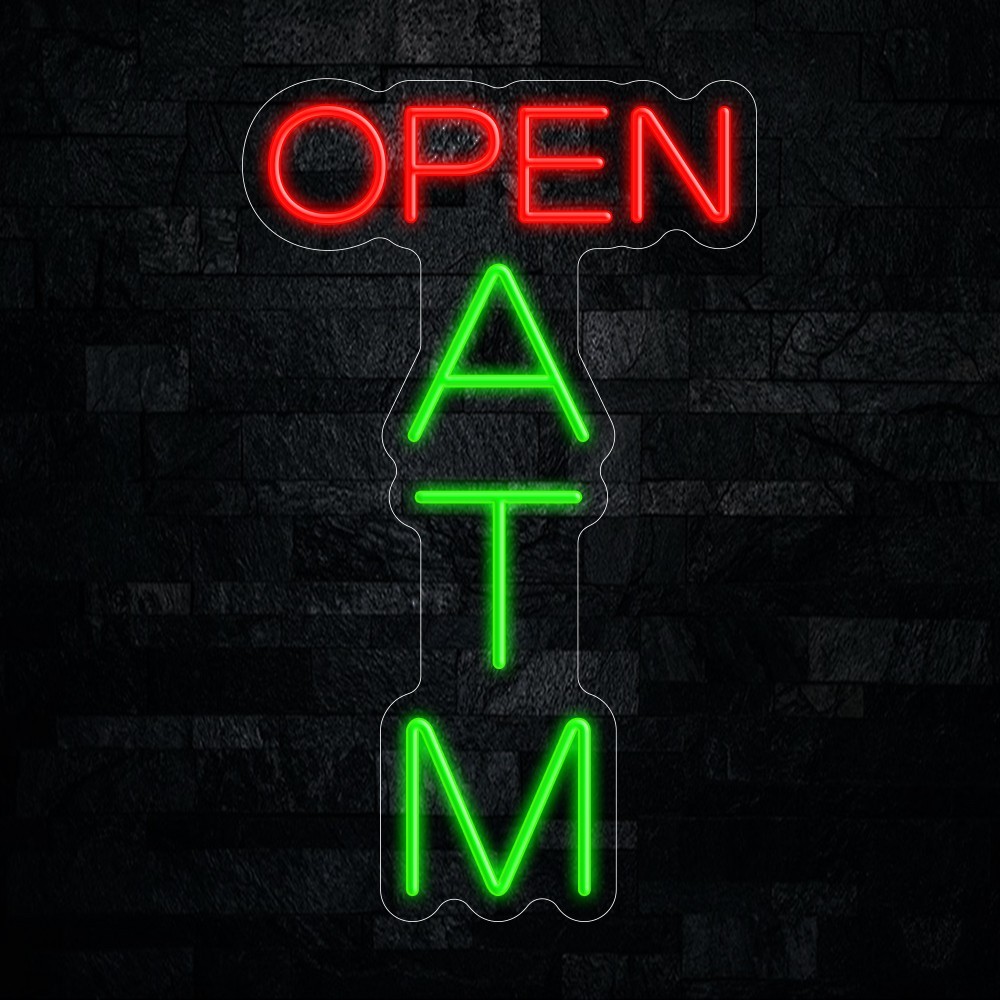 ATM Open LED Neon Sign 14″L x 23″H #25136