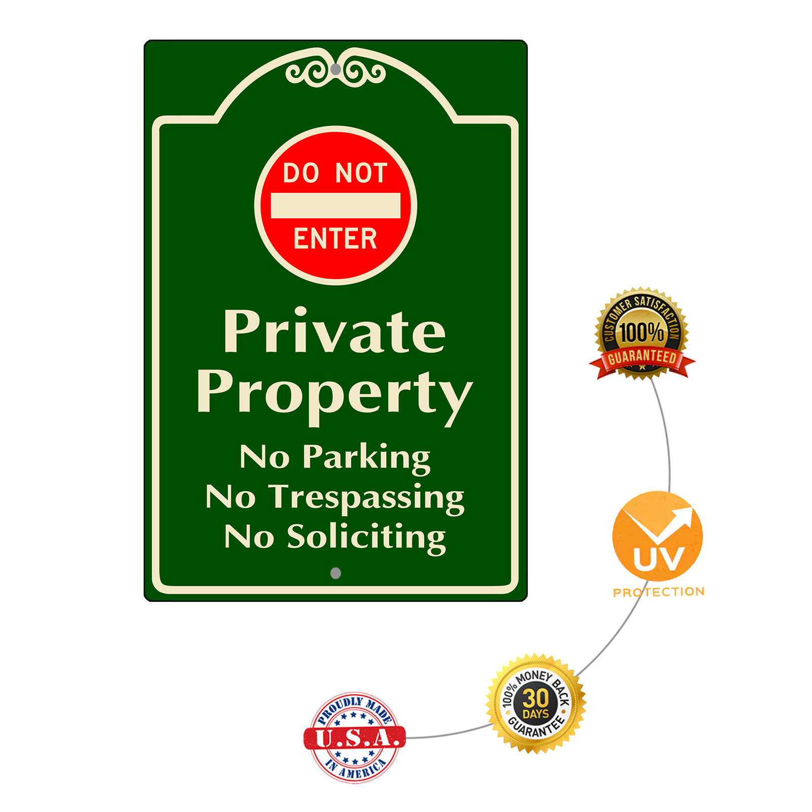 Do Not Enter Private Property No Parking Unique Novelty Aluminum Metal Sign