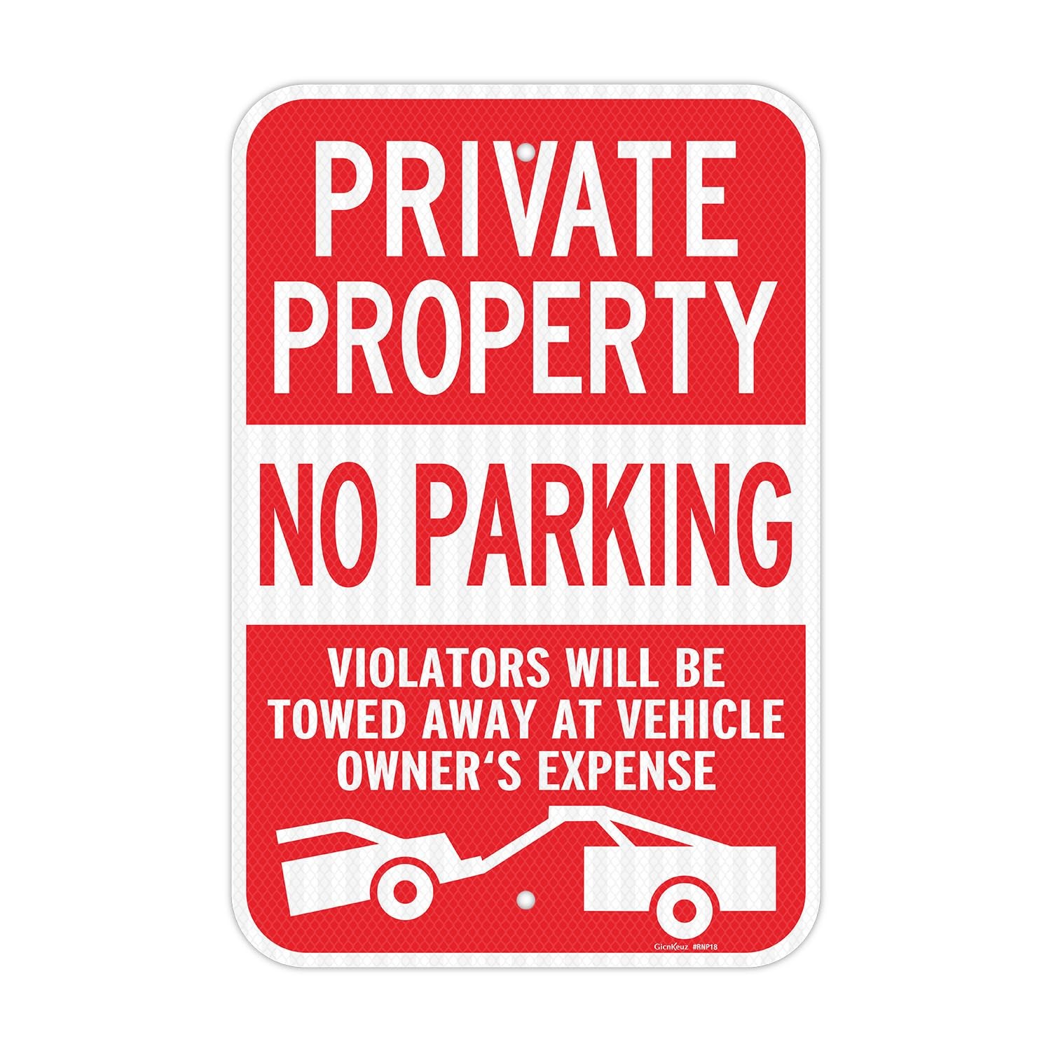 18×12 Inch Large No Parking Signs Reflective Aluminum Fade Resistant