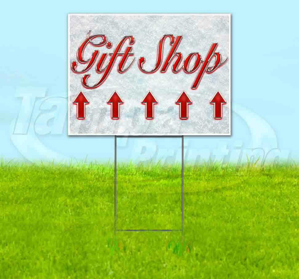 GIFT SHOP UP ARROW Yard Sign Corrugated Plastic Bandit Lawn Decorations USA