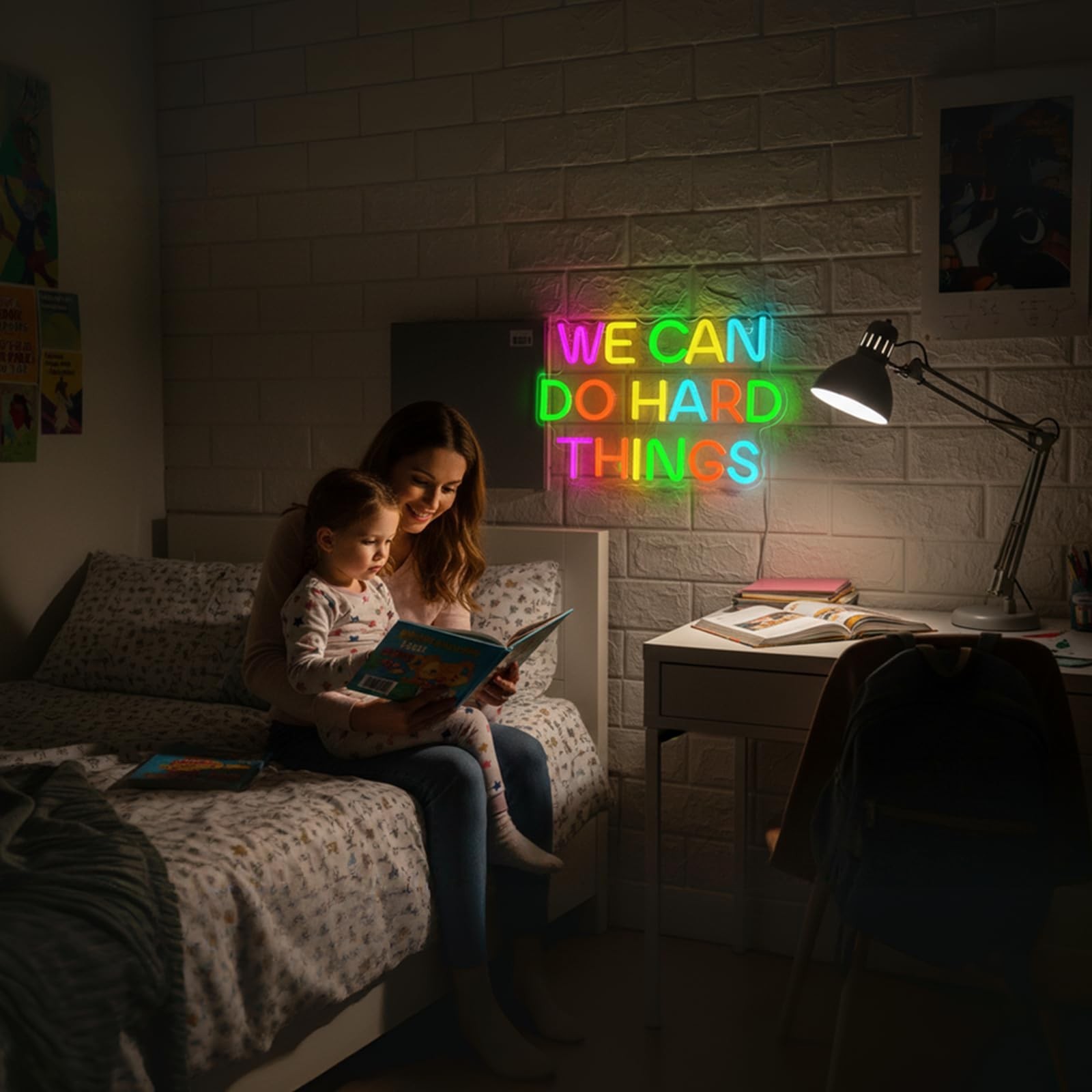 We Can Do Hard Things Neon Sign Motivational Dimmable LED Neon Lights for Wal…