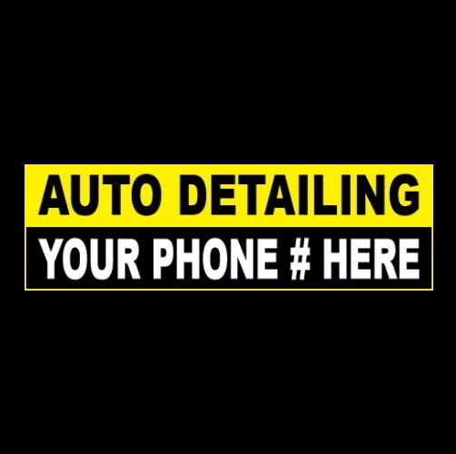 Customized “AUTO DETAILING” business STICKER sign wash & wax cars trucks, vinyl