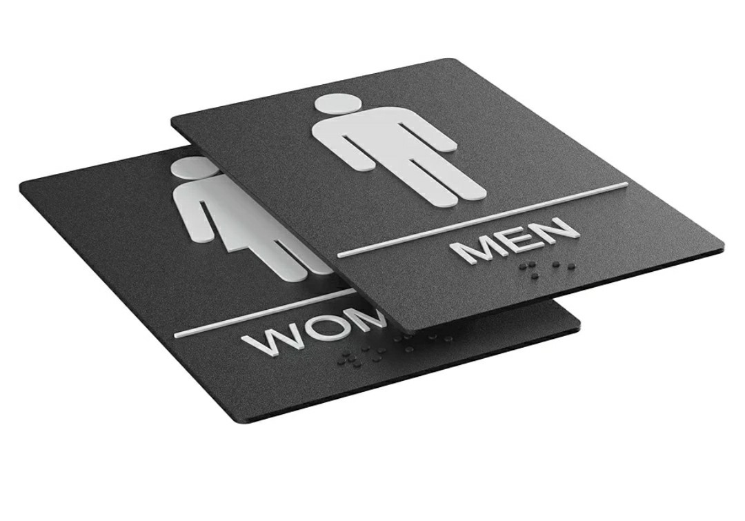 2-Pack 6×9-inch Mens Womens Bathroom Signs ADA Compliant with Braille