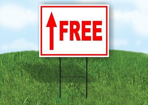 FREE STRAIGHT arrow red Yard Sign with Stand LAWN SIGN
