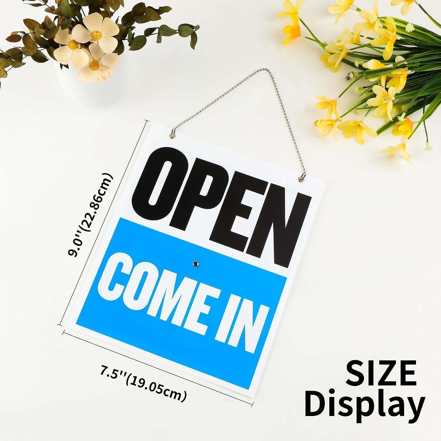 High-Visibility Will Return/Open Sign with Clock Hands – 7.5 x 9 in, Set of 2