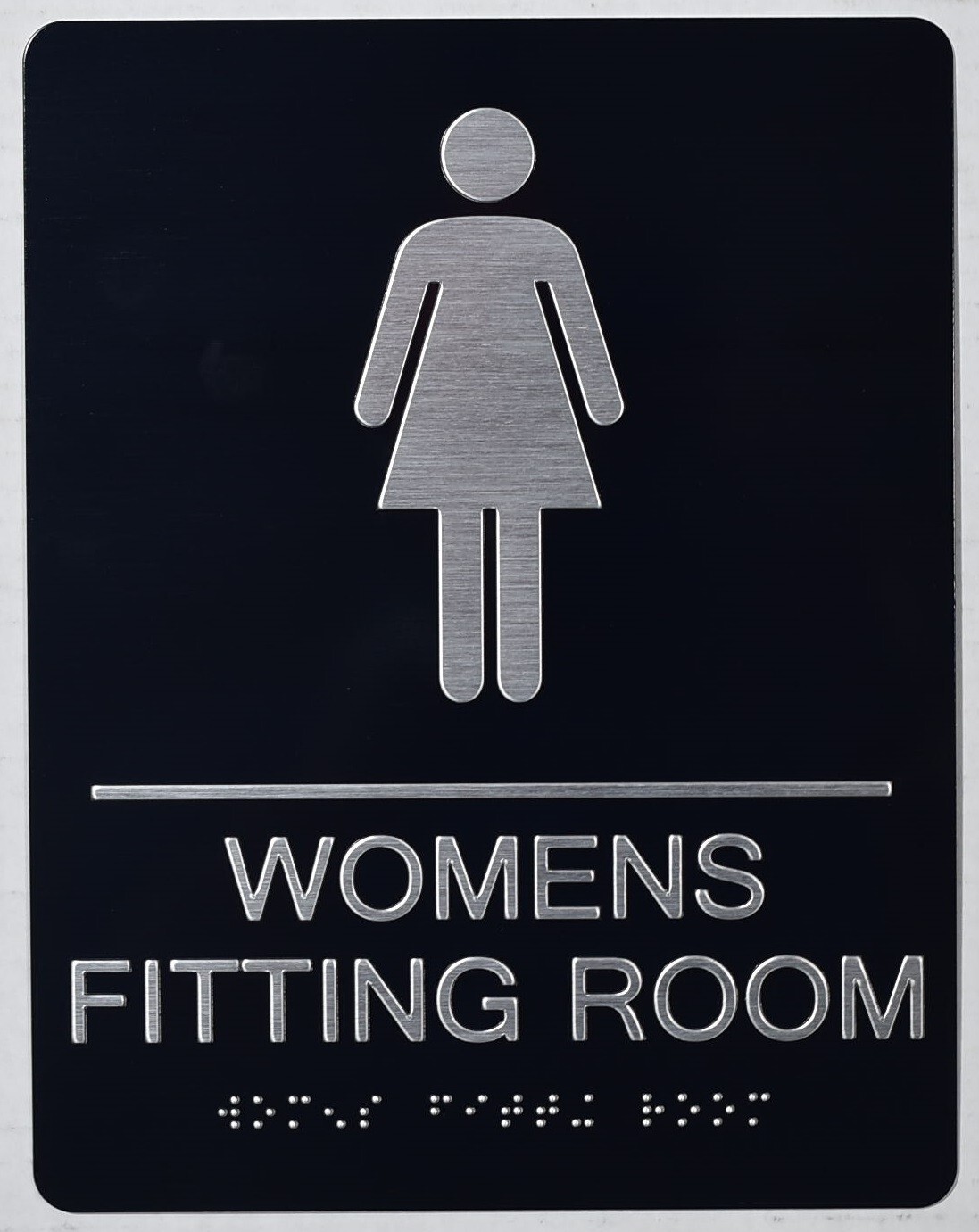 Women’S Fitting Room Sign-(Aluminium,Black,Size 6×9)-The Sensation line