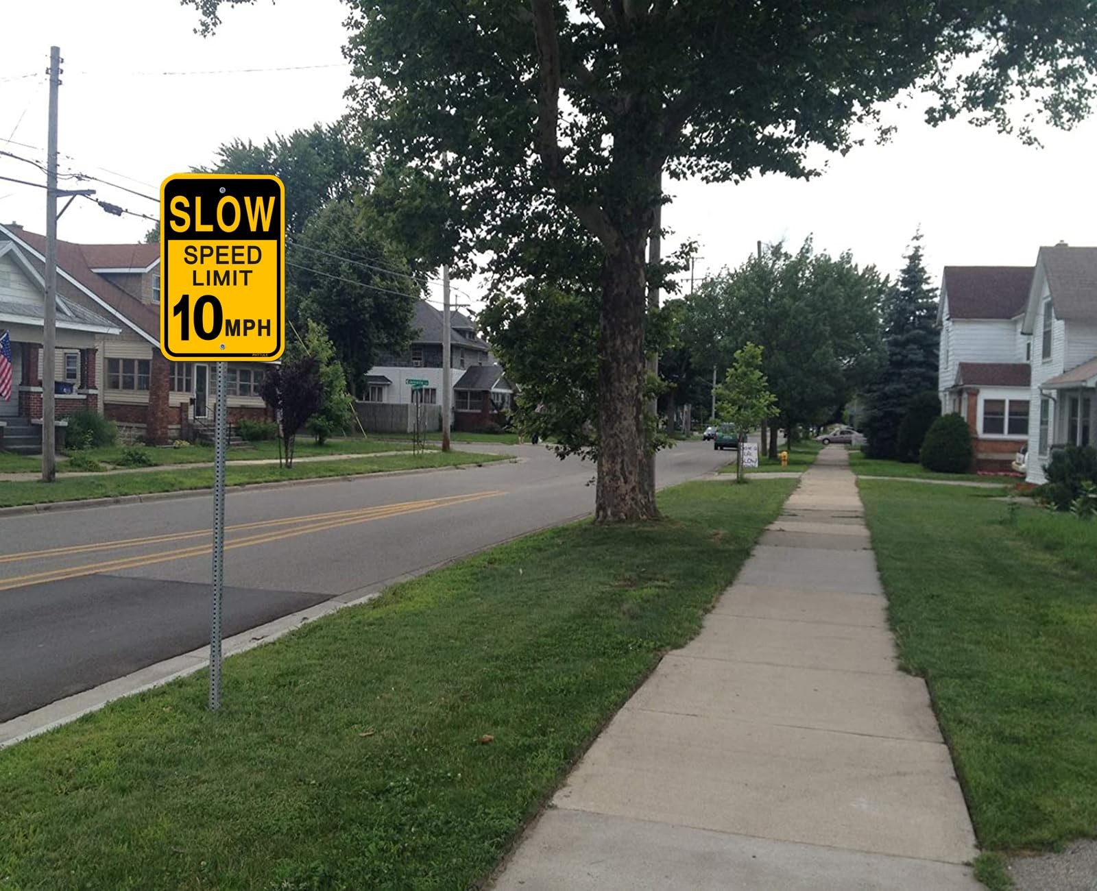 2 Pack 18×12 Inch Slow Down Sign Speed Limit 10 MPH Traffic Sign for Driveway