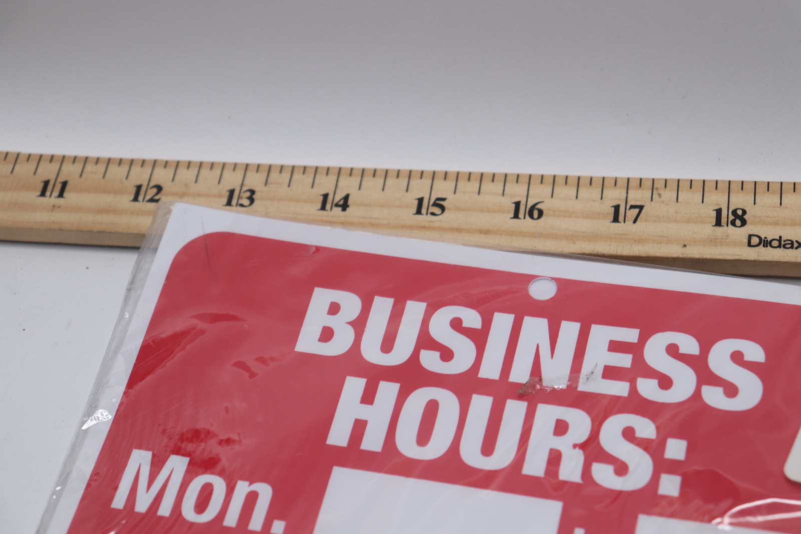 Business Hours Sign Set with Peel Vinyl Characters White/Red 8″ x 12″