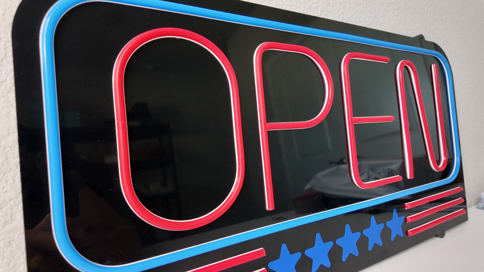 Large LED Neon Open Sign 24″x12″ American Flag Bright for Restaurant Bar Store