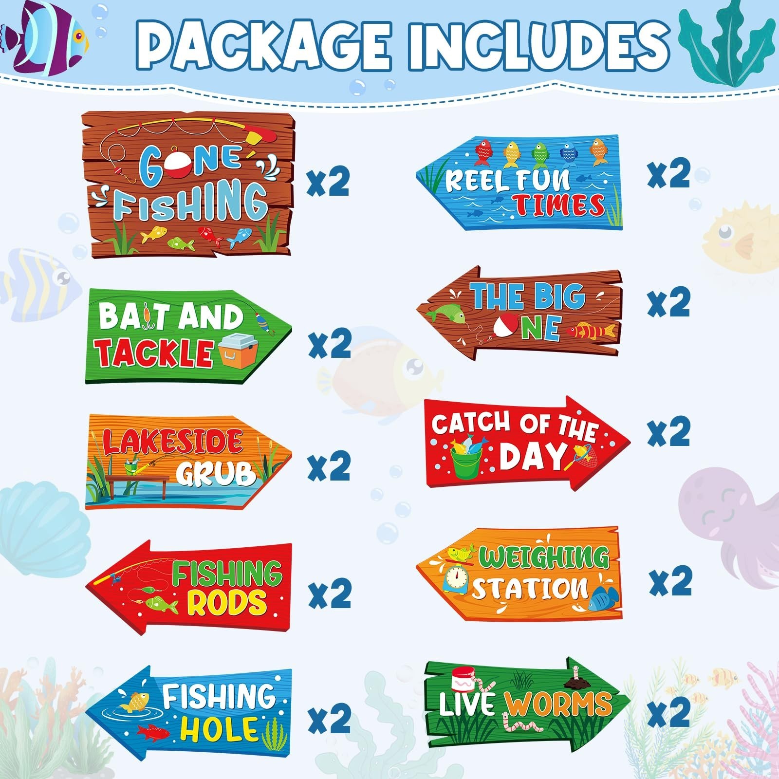 20 Pcs Gone Fishing Sign Gone Fishing Birthday Party Decorations Photo Booth …