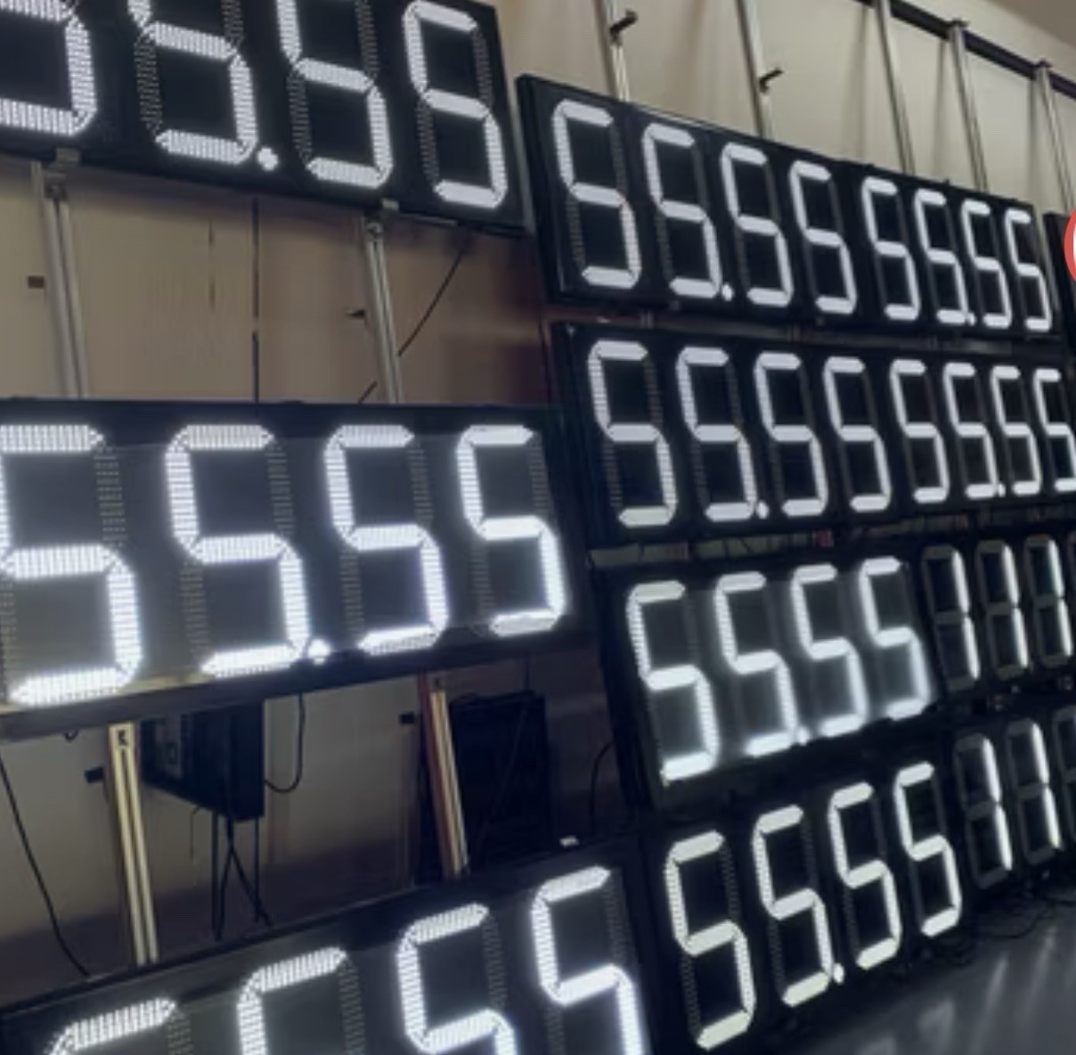 WHITE 12V LED OIL GAS STATION Fuel PRICE SIGN 8″,10′,12′,14″ PCB sign board