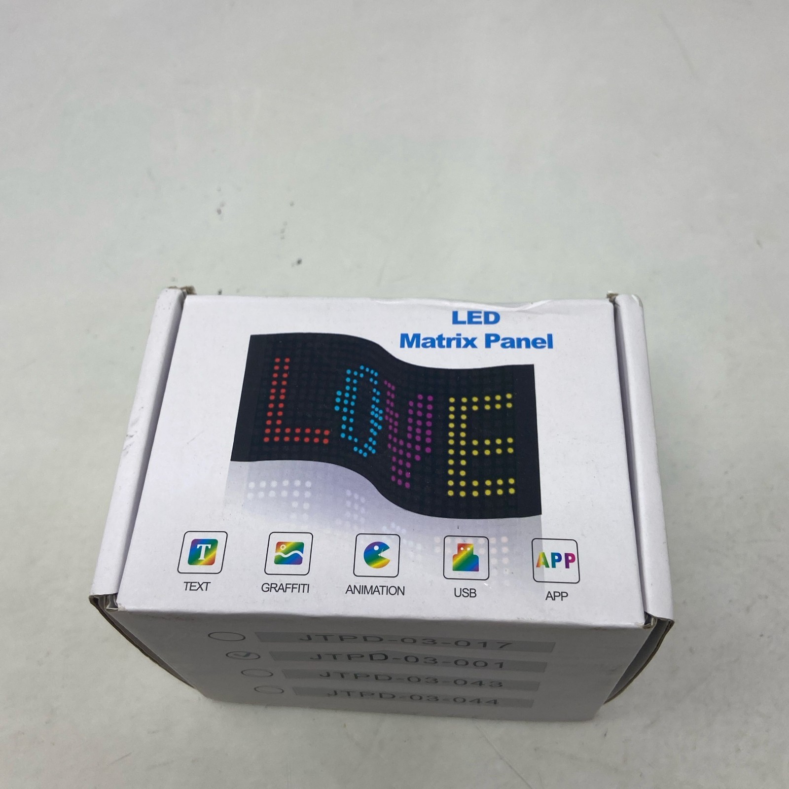 JTPD RGB Programmable LED Scrolling Sign 12x60cm Black, App Control