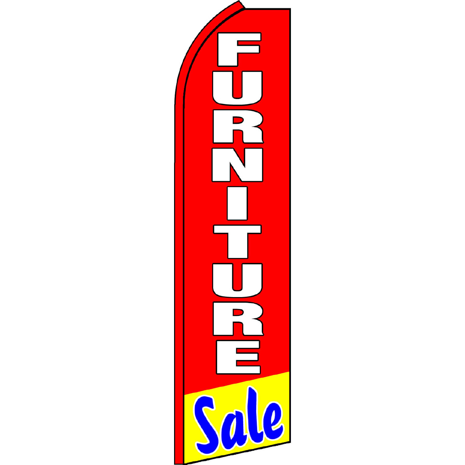 Furniture Sale Red and White 2 1/2 ft X 11 1/2 ft Swooper Flag (Flag Only)