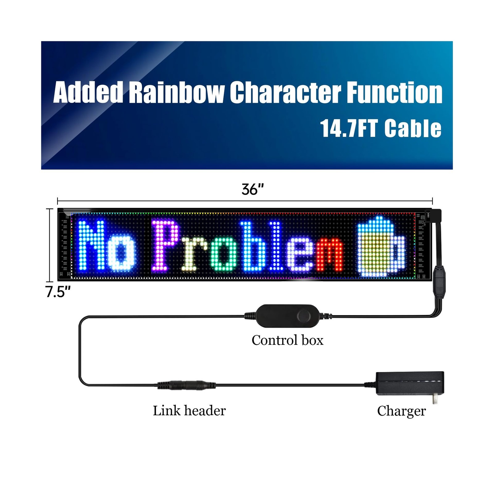 LED Sign,Programmable LED Sign,Flexible Scrolling LED Message Display,Bluetoo…
