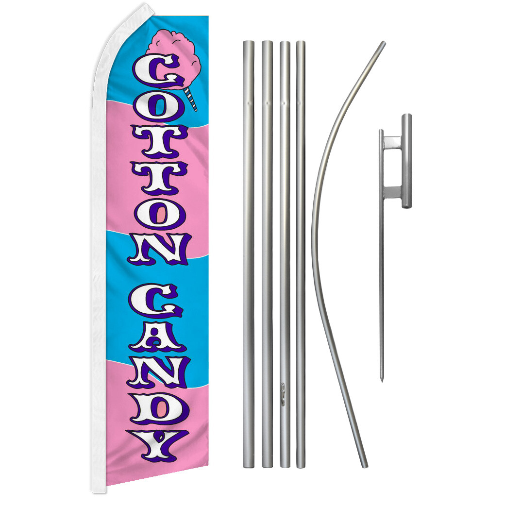 Cotton Candy Swooper Flutter Feather Advertising Kit Concessions Food Flag