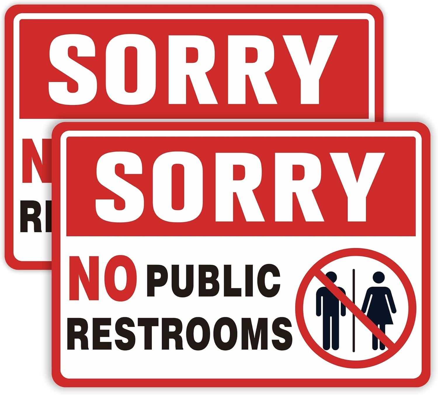 2PCS No Public Restroom Signs – Weatherproof Vinyl for Office and Business Use