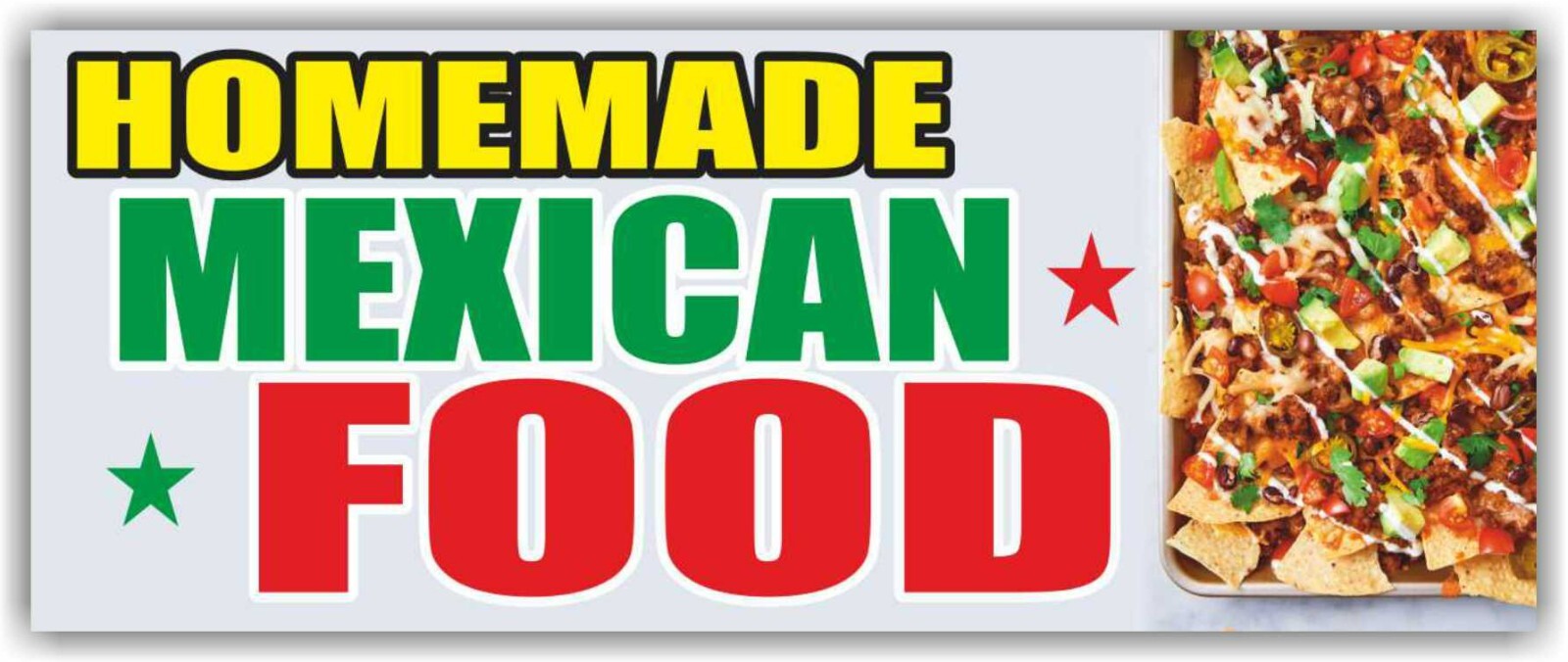 HOMEMADE MEXICAN FOOD Advertising Banner Vinyl Mesh Sign nachos tacos burritos