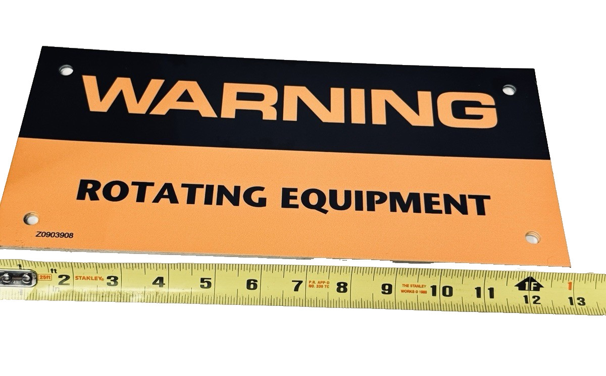 Rotating Equipment Warning Sign Metal Aluminum 13″ x 6″