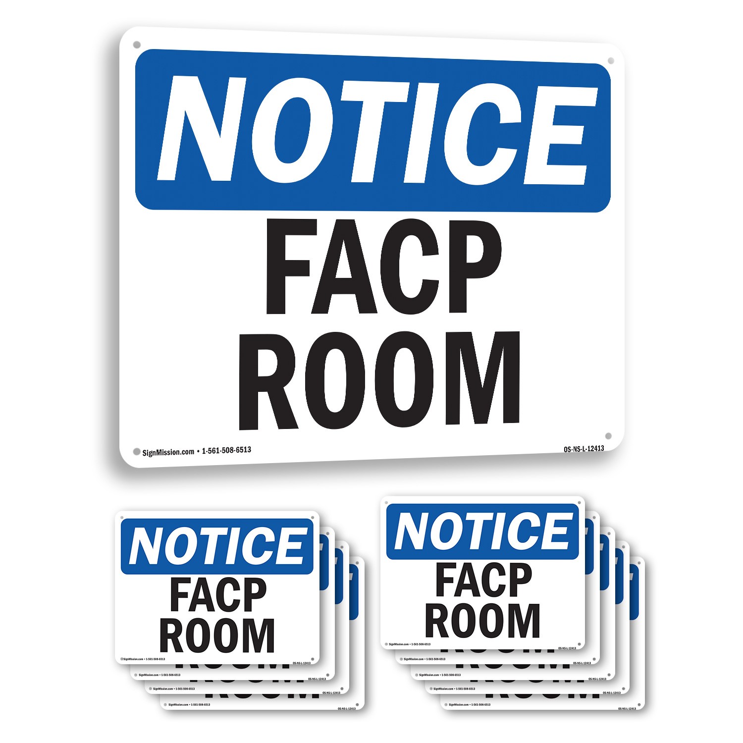 FACP Room OSHA Notice Sign Metal, Plastic, Or Decal – 5 or 10 Pack