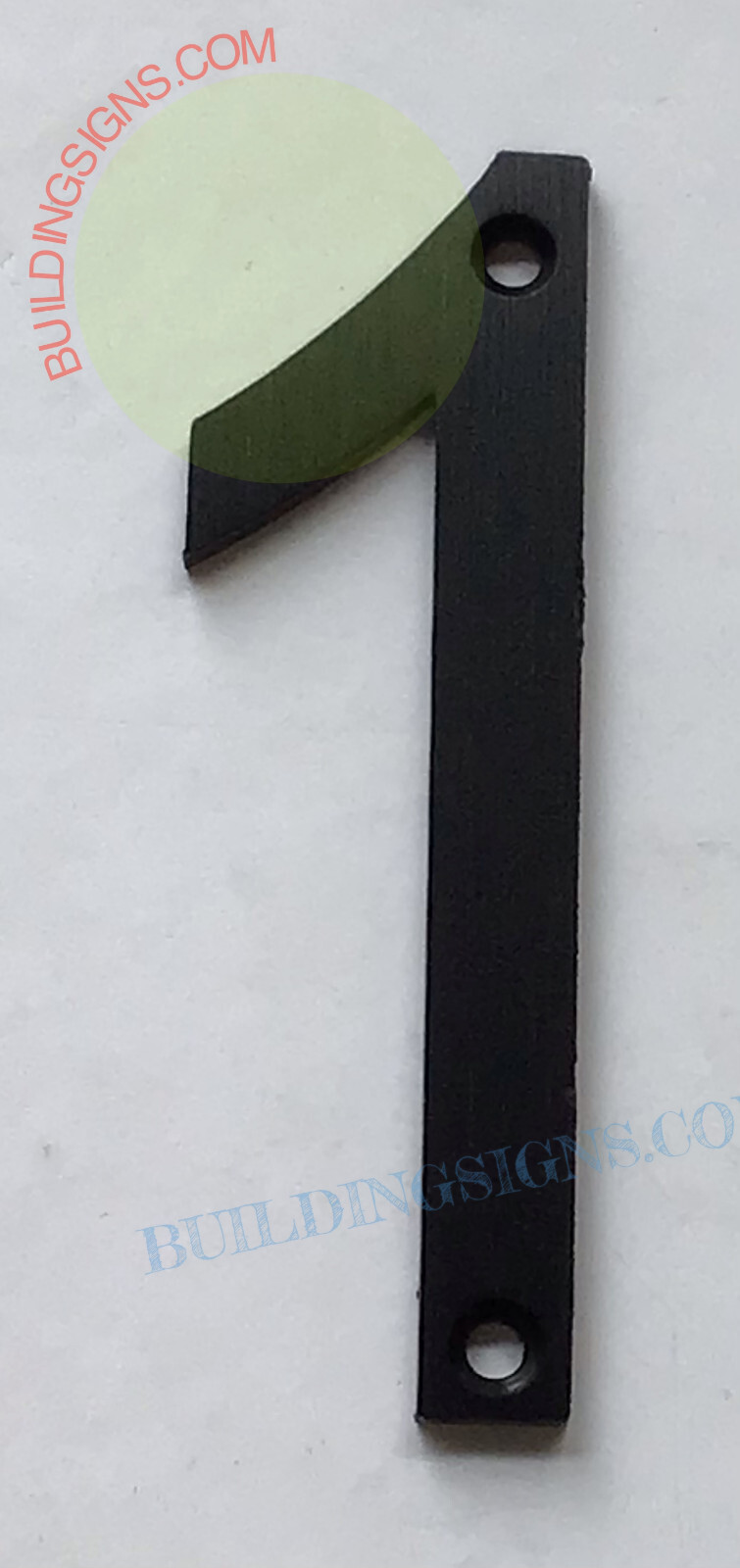House number 1 sign (Black Aluminum, 8 inch)-Floating Mount House -REF24-1027