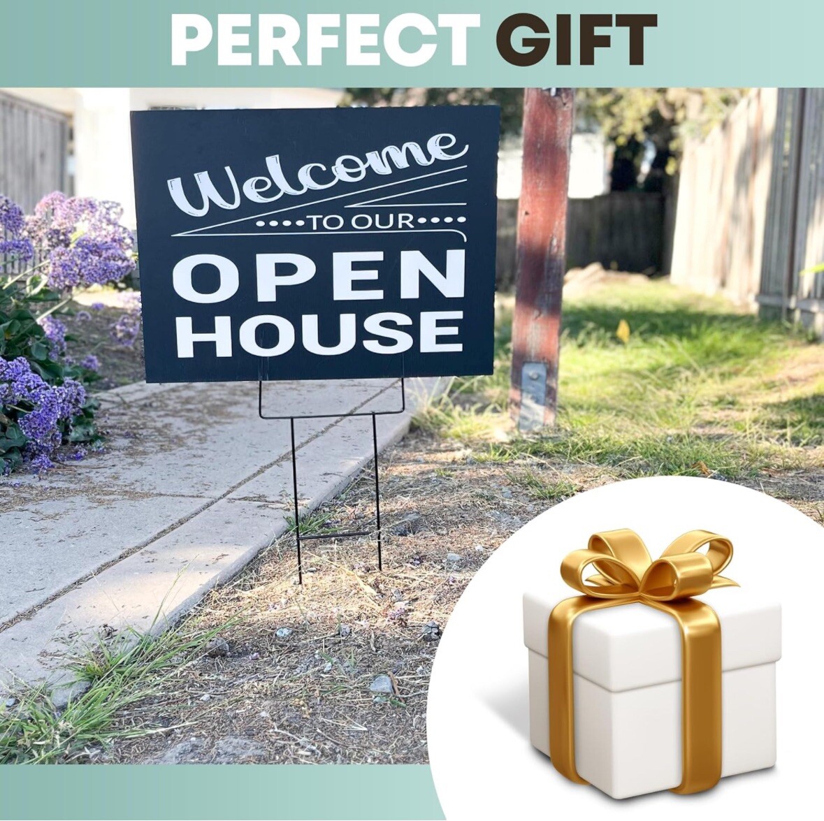 Open House Real Estate Signs – 18×24” 4 Pack Set Double Sided