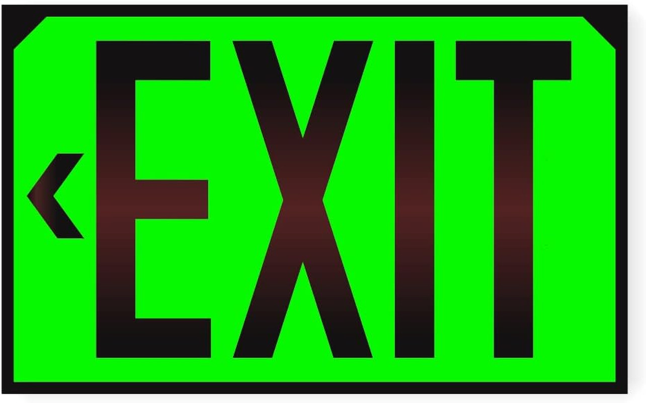 OSHA Compliant Photoluminescent Exit Signs – 2 Pack, Weatherproof & Durable