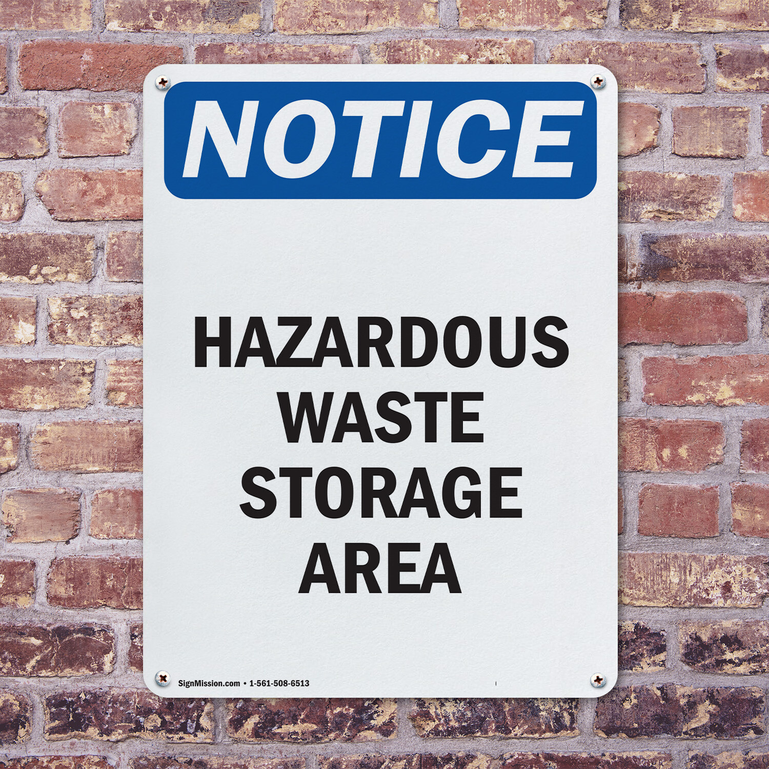 (2 Pack) Hazardous Waste Storage Area OSHA Notice Sign Decal Metal Plastic