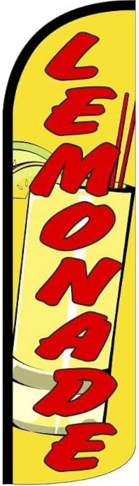 4 Less Co LEMONADE Windless Swooper Feather Flag Tall Banner Sign 3X11.5 Ft Tall